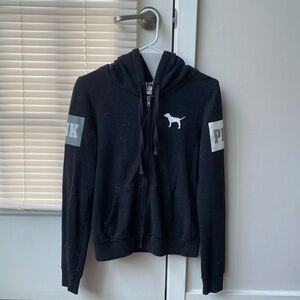 Victoria's Secret Black Hoodie with Dog Graphic